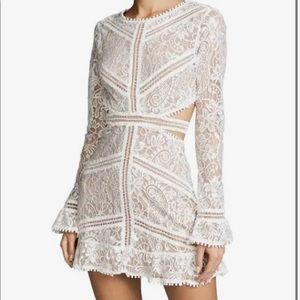 For Love and Lemons Emerie white lace mini dress